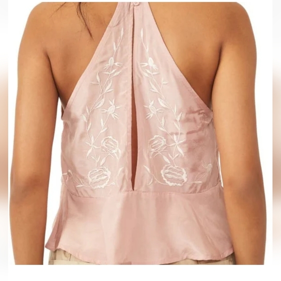 NWT Free People Rose Pink Embroidered Top - Picture 7 of 7